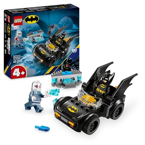 LEGO DC Batman: Batman y Batmóvil vs. Mr. Freeze Coche de Juguete y 2 Minifiguras Inc. Batman, Figuras de Superhéroes y...