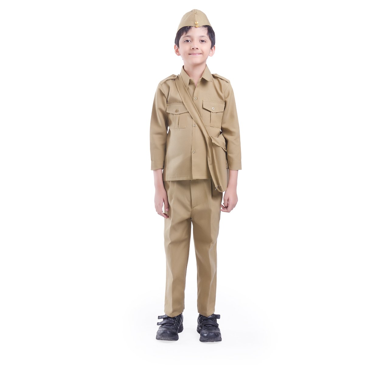Fancydresswale Postman Community Helper Fancy Dress for Kids - Khaki-image-32