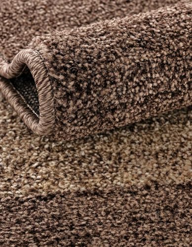 Image of Unique Loom Del Mar Collection Area Rug - Sarah (2' x 8' Runner, Dark Beige /Brown)