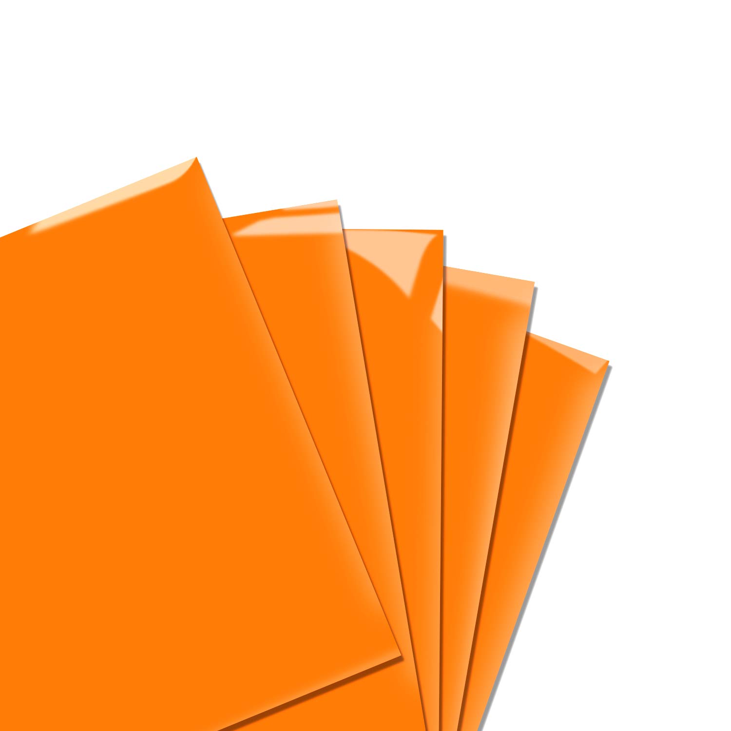 Pumpkin Brother Orange Neon PU Heat Transfer Vinyl Eco-Friendly HTV Bundle for T Shirts,Jacket,Hats,Cotton Fabric,DIY Your Own Clothes, 12x10 Inch, Pack of 5 Sheets
