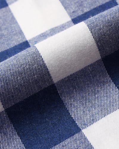 Image of Alimens & Gentle Men's Button Down Regular Fit Long Sleeve Plaid Flannel Casual Shirts