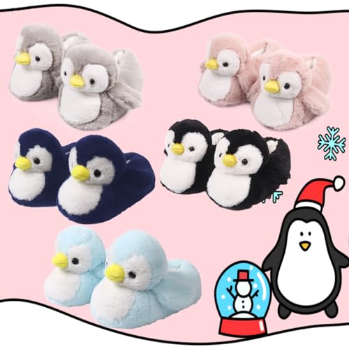 Penguin Cute Women Slippers Funny Animal Slippers Novelty Plush Slippers Fluffy Fuzzy Winter Warm Bedroom House Shoes Cartoon Slippers for Women Men Teen Girls3