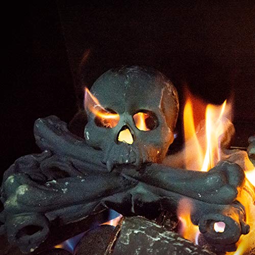 image for Stanbroil Imitated Human Skulls and Bones Gas Log for Indoor or Outdoo