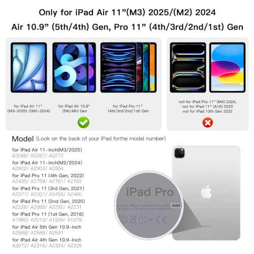 Image of RAYMCRAFT for iPad Air 11 / Pro 11 Case Keyboard, Magnetic Floating Stand