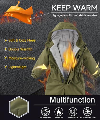 Image of M2C Boys Girls One Piece Snowsuit Winter Warm Ski Coveralls