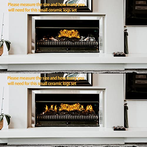 Grandhom Gaskaminscheite, 10 Stück, kleine Feuerstelle, dekoratives Keramik-Brennholz-Set für drinnen und draußen, Gaseinsätze, belüftet, belüftet, elektrisch, Bioethanol, Gel-Kamine, lang, 6–22 cm