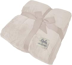Lisola Soft Microfleece Blanket 150 x 200 cm Solid Colour, Curly, Ecru-Coloured