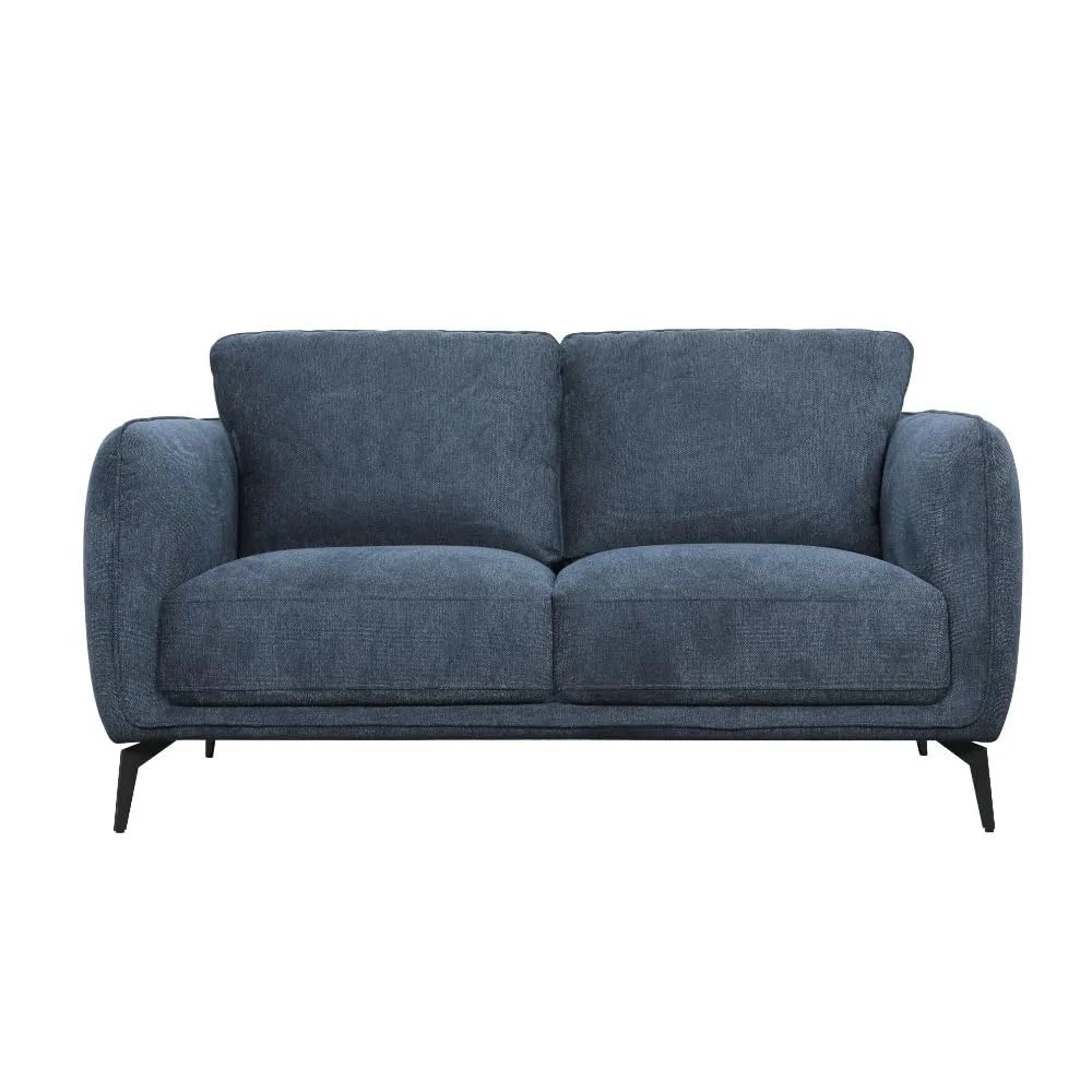 Danube Home Sofia 2 Seater And 3 Seater Fabric Sofa Set | Modern Design Five Seat Sofas | Comfortable Living Room Furniture L200xW88xH86cm - Dark Blue