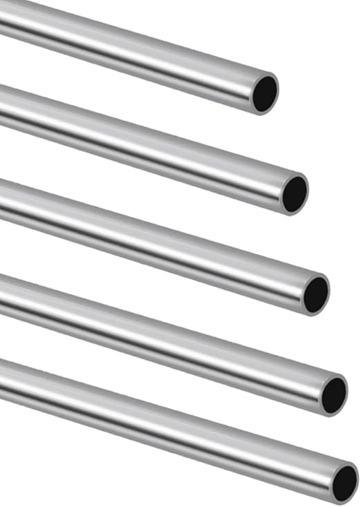 1/4" OD 304 Stainless Steel Tube, Thickened Pipe Wall & Weldable Tubing, Round Metal Pipe Industrial Straight Tube 12 inch Length (5 Pcs)