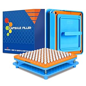 Wananfu – Capsule vulmachine grootte 0 met gedetailleerde instructies, 100 gaten, gebruik met lege gelatine of…