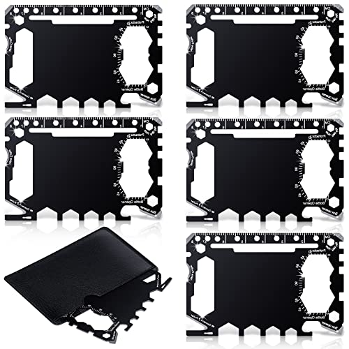 6-in-1 Credit Card Multitool Wallet Size Black