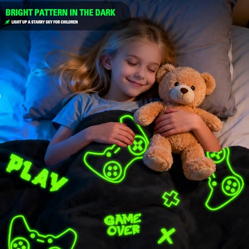 50% Off Glow in The Dark Gaming Blanket - Soft & Washable