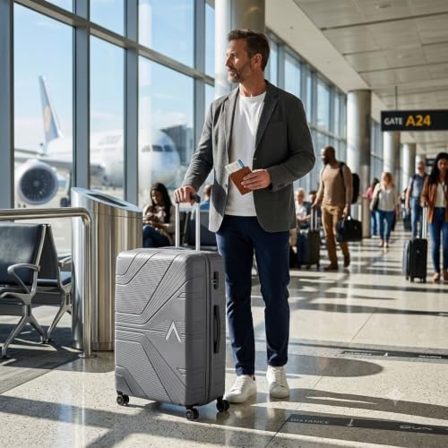 Image of Aristocrat Phantom Set of 3 (Cabin+Medium+Large) Trolley Bag, 55+66+76Cm | Combination Lock | 8 Wheels | 3 Years International Warranty (Grey)