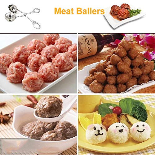2 stuks vlees ballers, roestvrij staal vlees baller tang, geen-stick vlees ballers, roestvrij staal vlees baller tang, non-stick tang taart gehaktbal maker ijs tang koekje schep - Image 7
