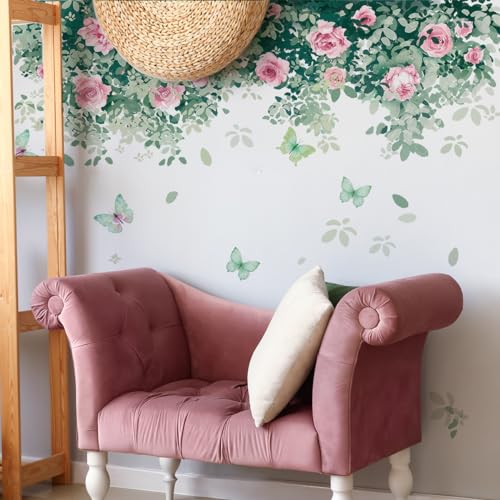 Vinilo Decorativo Floral Rosa y Mariposa miniatura 7