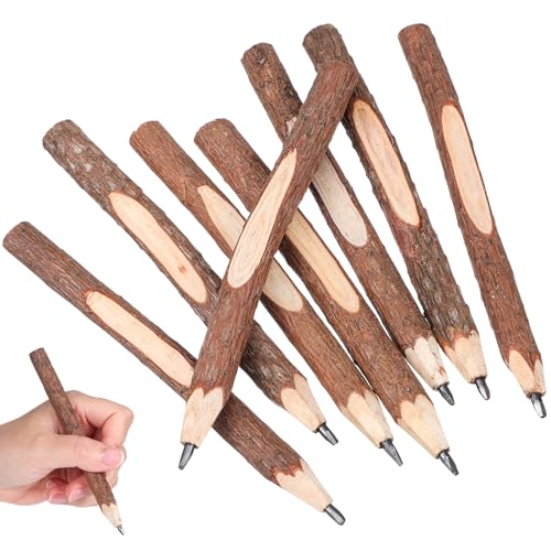 BESPORTBLE 32 Pcs Rustic Bark Pencils, Wooden Tree Branch Design Natural Twig Writing Supplies for Kids, Children‘s Drawing & Sketching, 13cm Natural Color