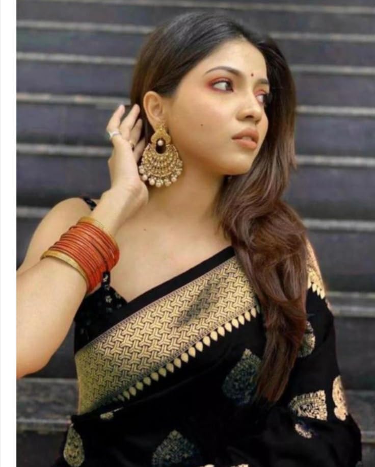 Image of Yashika Women's Cotton Silk Trendy Banarasi Kanjivaram Saree With Blouse Material