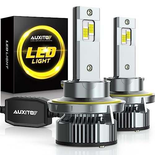 Image of AUXITO H13 LED Light Bulbs, 900% Brighter 120W 24000LM Per Set, 6500K Cool White 9008 LED Light Bulbs, Halogen Replacement Kit, Canbus Ready, Pack of 2, Y19