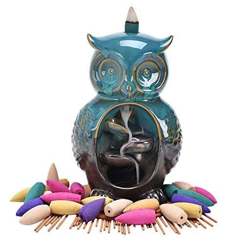 Rückfluss-Räuchergefäß, süße Eule, Keramik,...