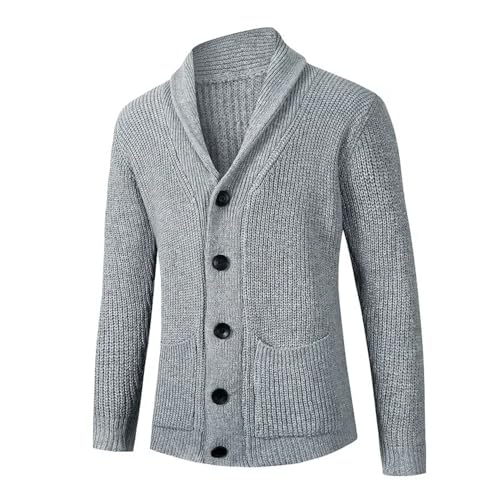 Men's Knitted Button Cardigan Sweater Simple Solid Color Sweater Casual Warm Large Size Sweater2