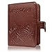 Passport Holder Leather Travel Wallet - RFID Blocking Passport Cover with Magnetic Button for Women Men By Talent (Brown - Map)