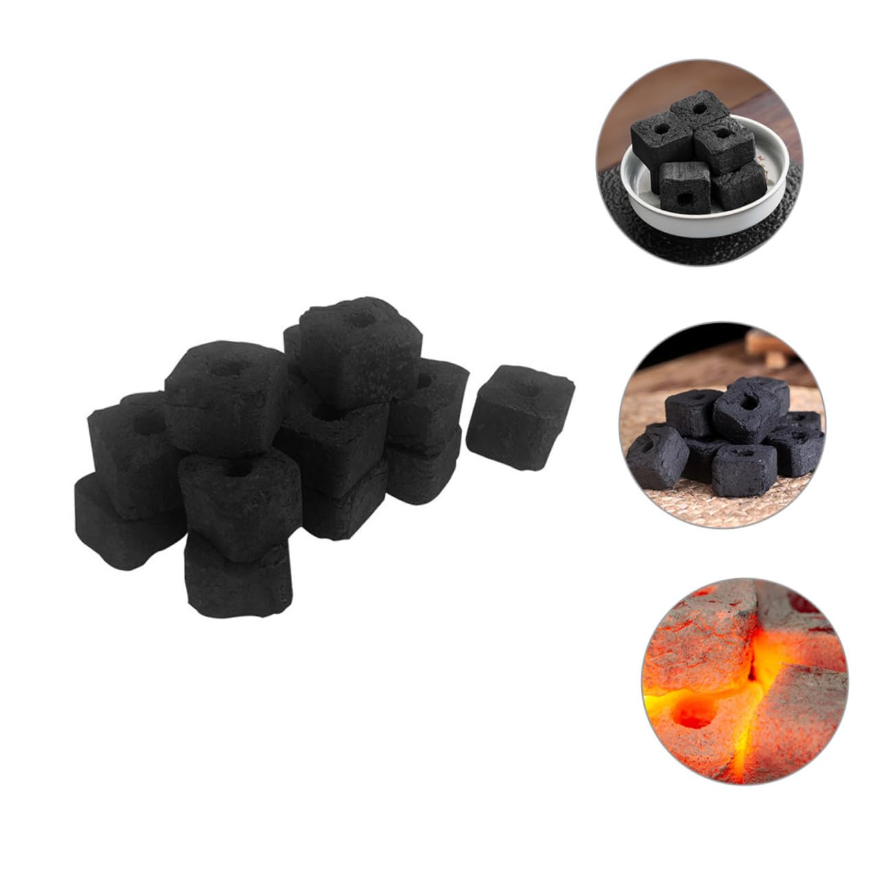 Carbón de Bambú para Fuego 500g, 1 Bolsa, Negro para Parrilla