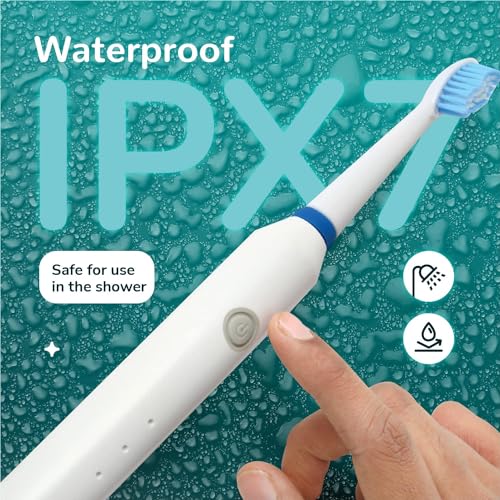 Caresmith Spark Rechargeable Electric Toothbrush | 6 Operating Modes | 40000 Vibrations per Minute | 2 Brush Heads (White) - Image 7