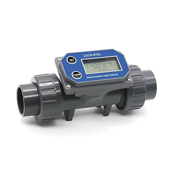 1" 1-1/2" 2" 2-1/2" 3" Turbine Flow Meter Electronic PVC LCD Digital Display Flowmeter for Farm/Garden Irrigation1",with Cable
