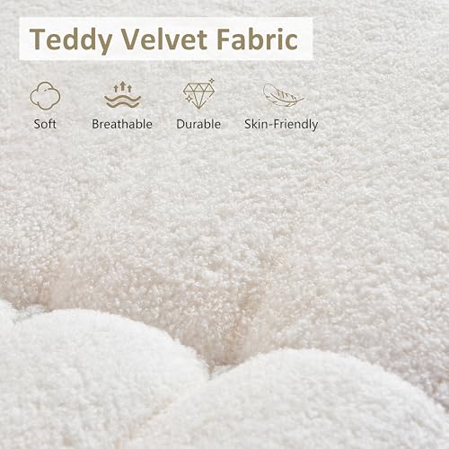 Image of Bean Bag Chair, Cozy Memory Foam Bean Bag Chairs for Adults, Comfy Fireside Accent Chair Lazy Floor Chair for Gaming Bedroom Living Room (White, Loveseat)