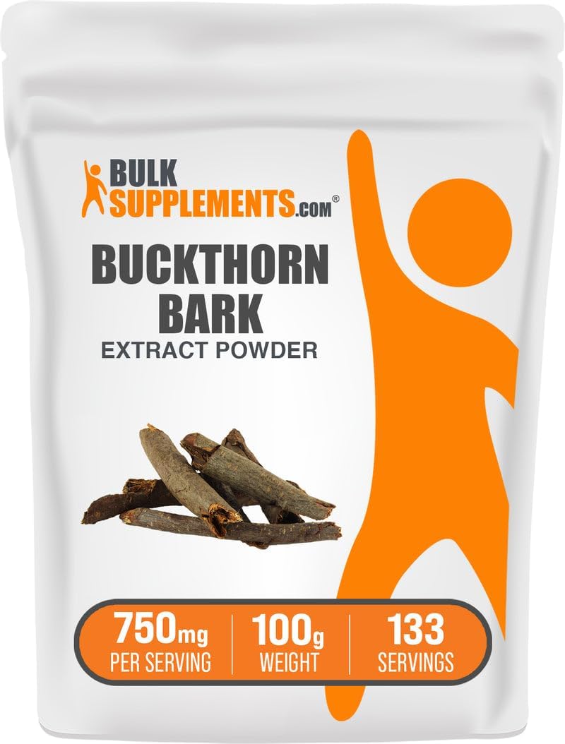BulkSupplements.com Buckthorn Bark Extract Powder - Buckthorn Bark Powder, Herbal Supplement - Vegan & Gluten Free, 750mg per Serving, 1kg (2.2 lbs) (Pack of 1)