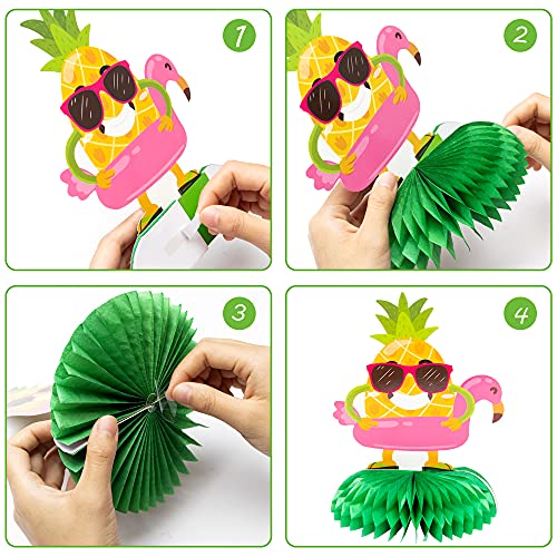 Osnie 12Pcs Hawaiian Luau Honeycomb Centerpieces Table Topper Summer Tropical Aloha Flamingo Palm Tree Theme Party Supplies Table Decorations Hawaii Party Favors Photo Booth Props For Kid’s Birthday #TOP3