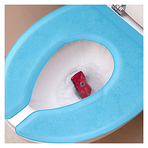 PEVSCO toilettensitzbezüge Wasserdichtes weiches WC-Sitzkissen Eva Verdicken Paste Toilette Ring Aufkleber Toilette Sitzbezug Pad Badezimmer Zubehör gepolsterter toilettensitz (Color : Sky-Blue) – Bild 7