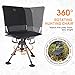 TIMBER RIDGE 360 Degree Swivel Hunting Chairs for Blinds Heavy Duty Folding Rotating Hunt Chair Blind Seats with 2 Adjustable Legs,400LBS