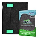 Breathe Naturally Universal Cut To Fit Activated Carbon Air Filter - Replacement Charcoal Air Filters - Carbon Filter Sheet for Air Purifier, Vent Filters & More - Made in USA (Pack of 1, 12x48)
