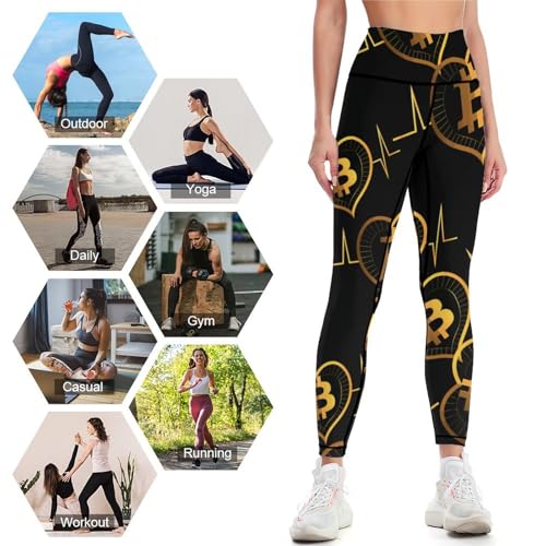 Bitcoin Heartbeat Women's Yoga Pants High Waisted Leggings Casual Sweatpants Joggers Pants for Gym Workout - Image 8