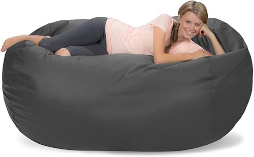 Miniatura 154 de Comfy Sacks - Puf de espuma viscoelástica de 7.5 pies, tumbona de piel sintética color negro Piel sintética, color negro,Piel sintética de color