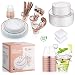 KWELLY Disposable Plastic Tableware Set | Includes Plates, Cutlery, Napkins & Cups for Dinner, Party, Bridal Shower, Birthday & Christmas | No BPA | 160 Pieces Rose Gold Fancy & Elegant Silverware