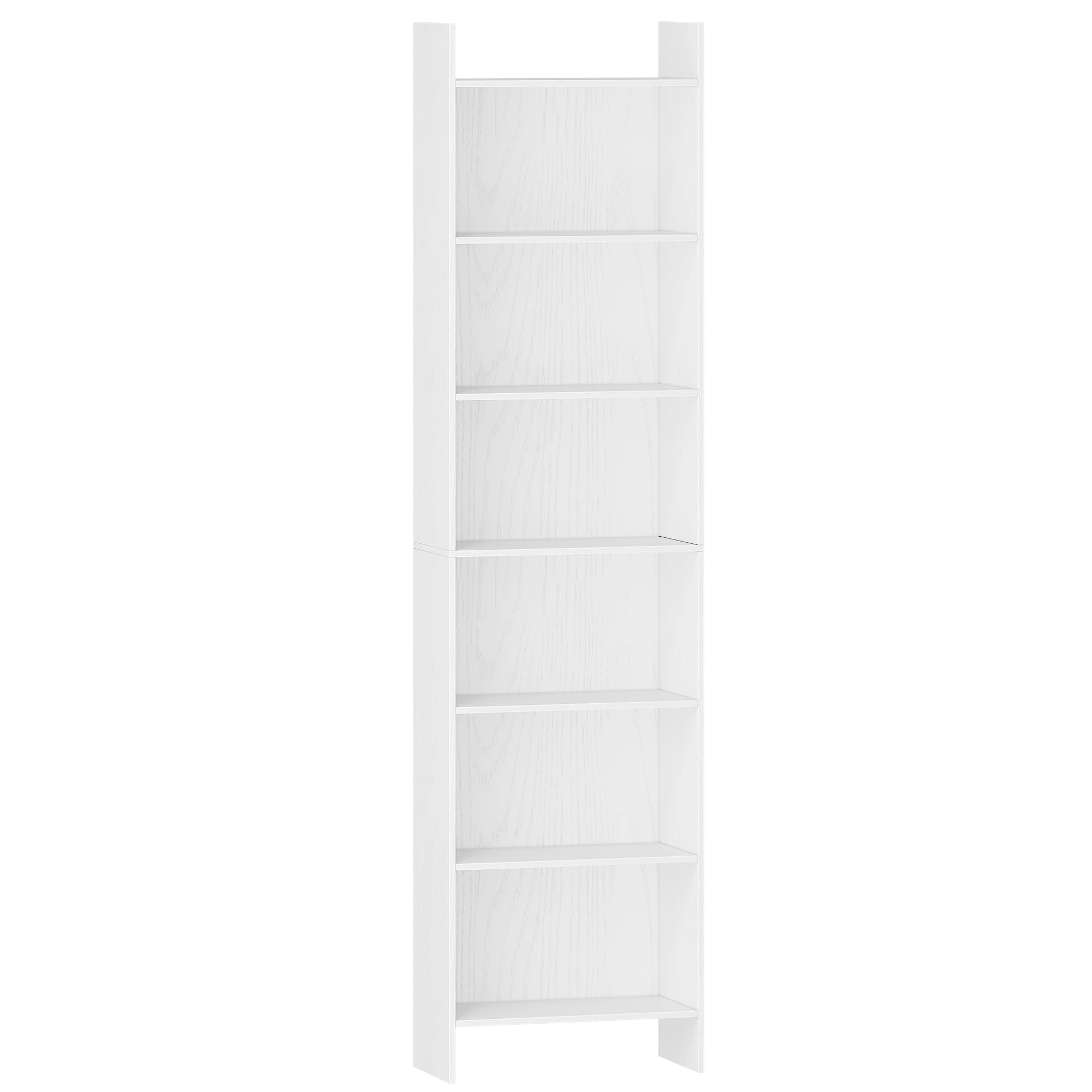 Hzuaneri Szafka na książki i regały 7-poziomowa, wolnostojąca, ekspozycyjna, meble dekoracyjne do domu, biura, salonu, sypialni, 48 x 24 x 198,6 cm, Biały BC01713X