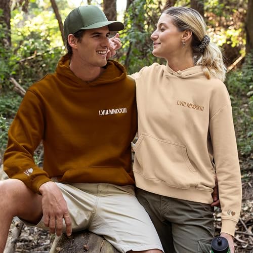 Matching Couple's Sweatshirts with Custom Roman Numeral Date and Initials, Personalized Anniversary Crewneck, Wedding Day Gift, Valentine's Day His and Hers Sweaters, Christmas2