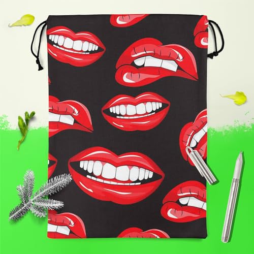 Image of ArtzFolio Lips D1 | Reusable Sack Bag | Bag for Gym, Storage, Vegetable & Travel