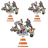 Dirt Bike Birthday Party Centerpiece Sticks, 30Pcs Motocross Themed Party Table Toppers for Men and...
