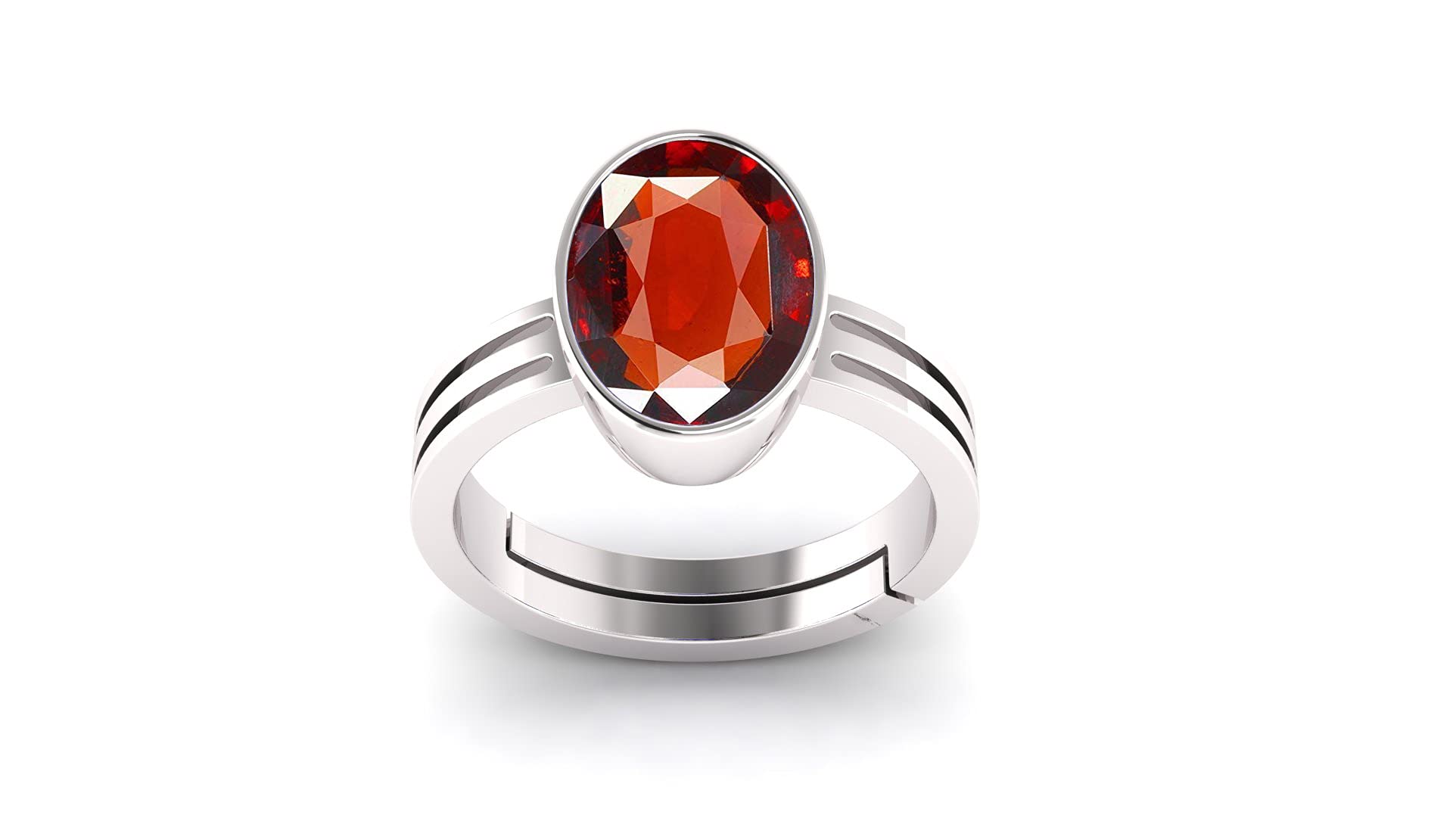 gems river 5.25 Ratti 4.50 Carat Gomed Natural and Certified Hessonite Garnet (Gomed) Astrological Gemstone Adjustable Ring for Men and Women (B98)-picture-41