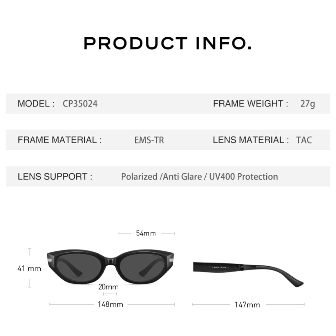Occhiali da sole polarizzati da donna a occhi di gatto, alla moda, antiriflesso, protezione UV400