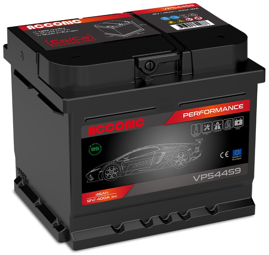 Acconic VP54459 Performance 46Ah Autobatterie ersetzt 44Ah 47Ah 52Ah (207x175x175mm)