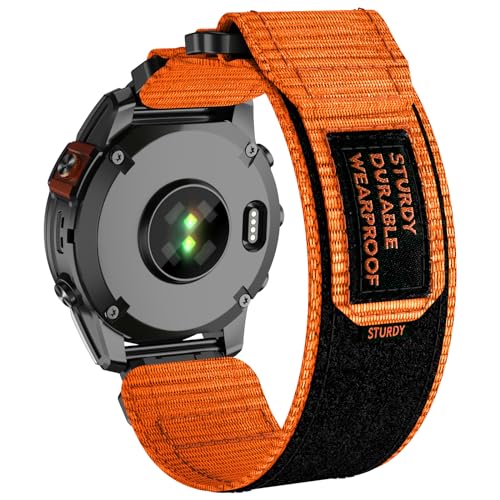 MYSNBKN 26mm Quick Fit Nylon Strap for Garmin Fenix 8 51mm/Fenix 7X Pro/Fenix 7X/Fenix 6X/Fenix 6X Pro/Fenix 5X/Fenix 5X Plus/Fenix 3/Fenix 3 HR