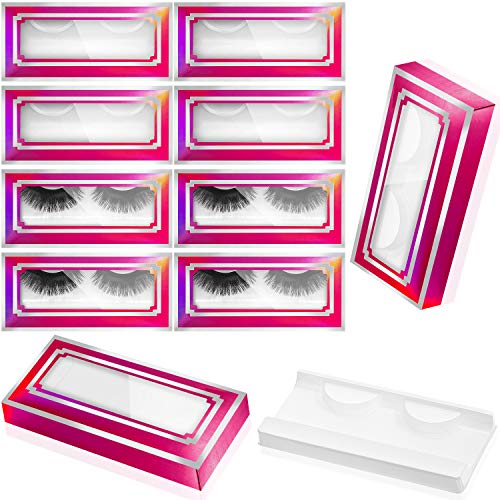 60 Pieces Empty Eyelashes Packaging Box and Tray, 30 Empty Lash Box Case Soft Paper Eyelash Box Eyelash Holder Case Empty Eyelash Case Eyelash Container with 30 Lash Tray Lash Case(Laser)