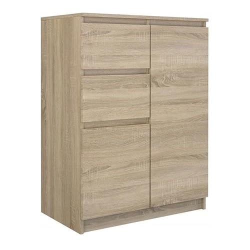 CDF Kommode Eiche Sonoma 2 Türen 2 Schubladen Komode & Sideboards Schmal Schubladenkommode Sideboard 97 cm Hoch Wohnzimmer Komodenschrank 40x70x97 für Schlafzimmer Arbeitszimmer Flur Schubladenschrank CDF Kommode Eiche Sonoma 2 Türen 2 Schubladen Komode & Sideboards Schmal Schubladenkommode Sideboard 97 cm Hoch Wohnzimmer Komodenschrank 40x70x97 für Schlafzimmer Arbeitszimmer Flur Schubladenschrank