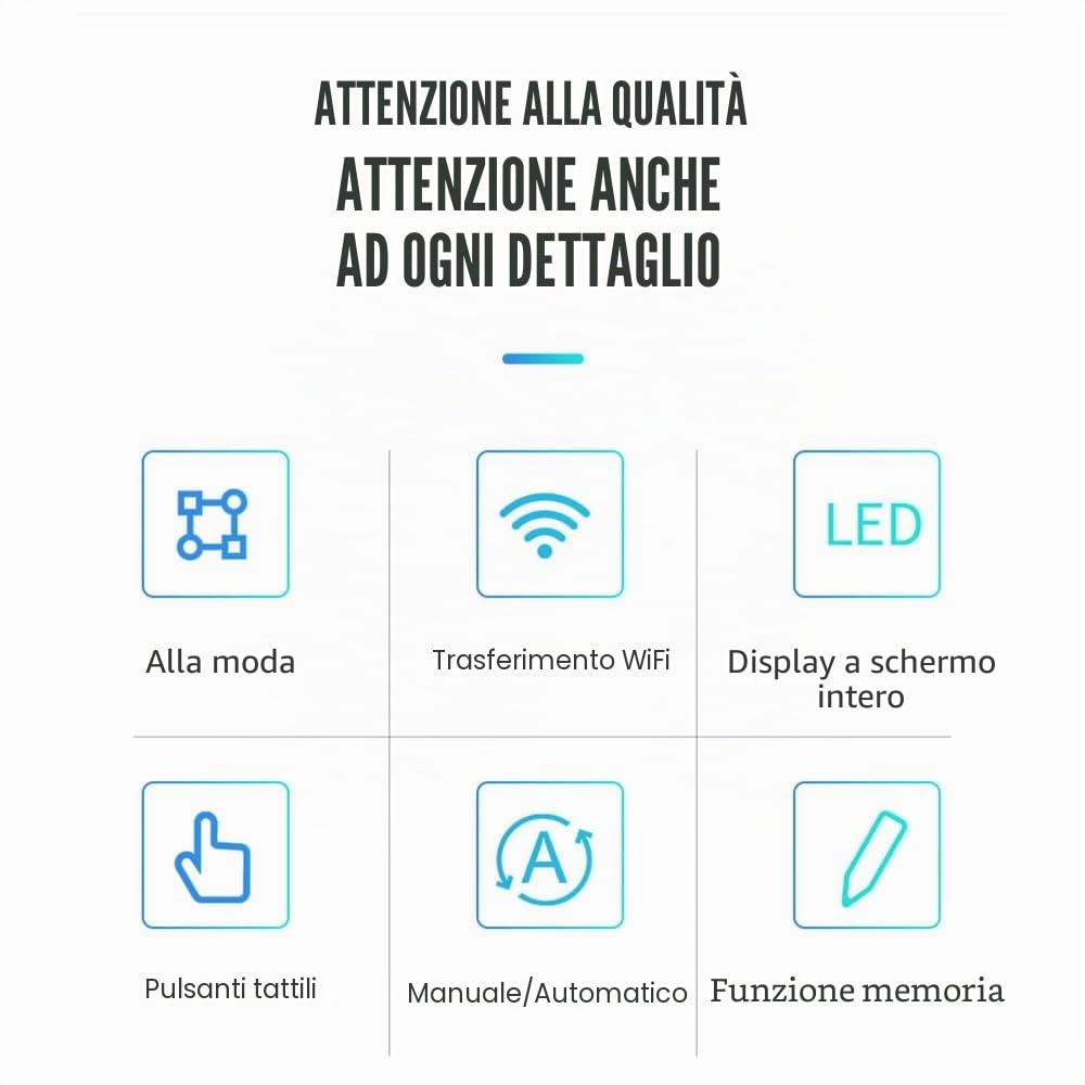 Termostato di riscaldamento a pavimento, termostato ambientale, termostato di riscaldamento, elettrico intelligente, WiFi, touch screen, controllo tramite (riscaldamento dell'acqua
