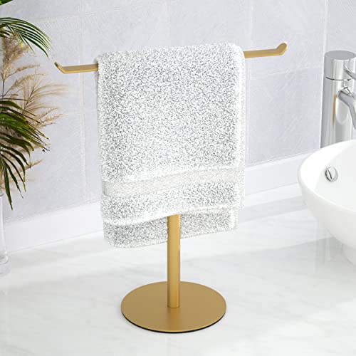 Gold Hand Towel Stand T-Shape Hand Towel Holder for Bathroom Display Fingertip Towel Holder Organizer and Bathroom Towel Racks Kitchen Towel Rack