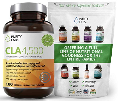 Purity Labs CLA 4,500 Safflower Oil Number One Natural Weight Loss Fat Burner